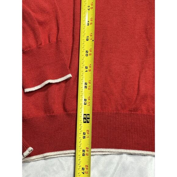 Luigi Baldo Italy Men’s Red V-Neck Sweater Long Sleeve Knit Cashmere Blend - Picture 4 of 6
